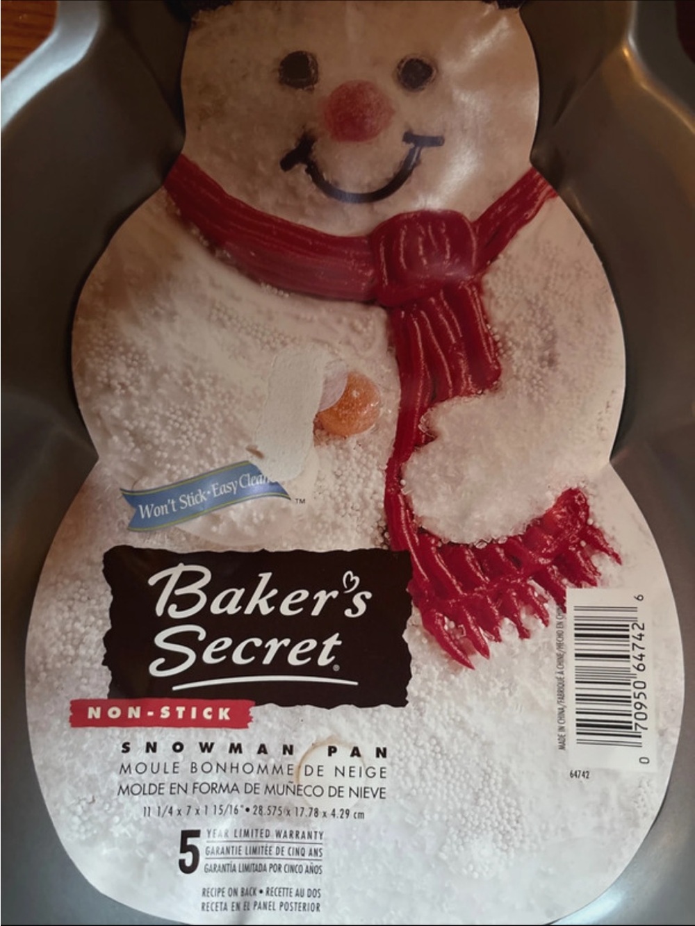 Non-Stick Snowman Pan - Gray - Picture 2 of 3